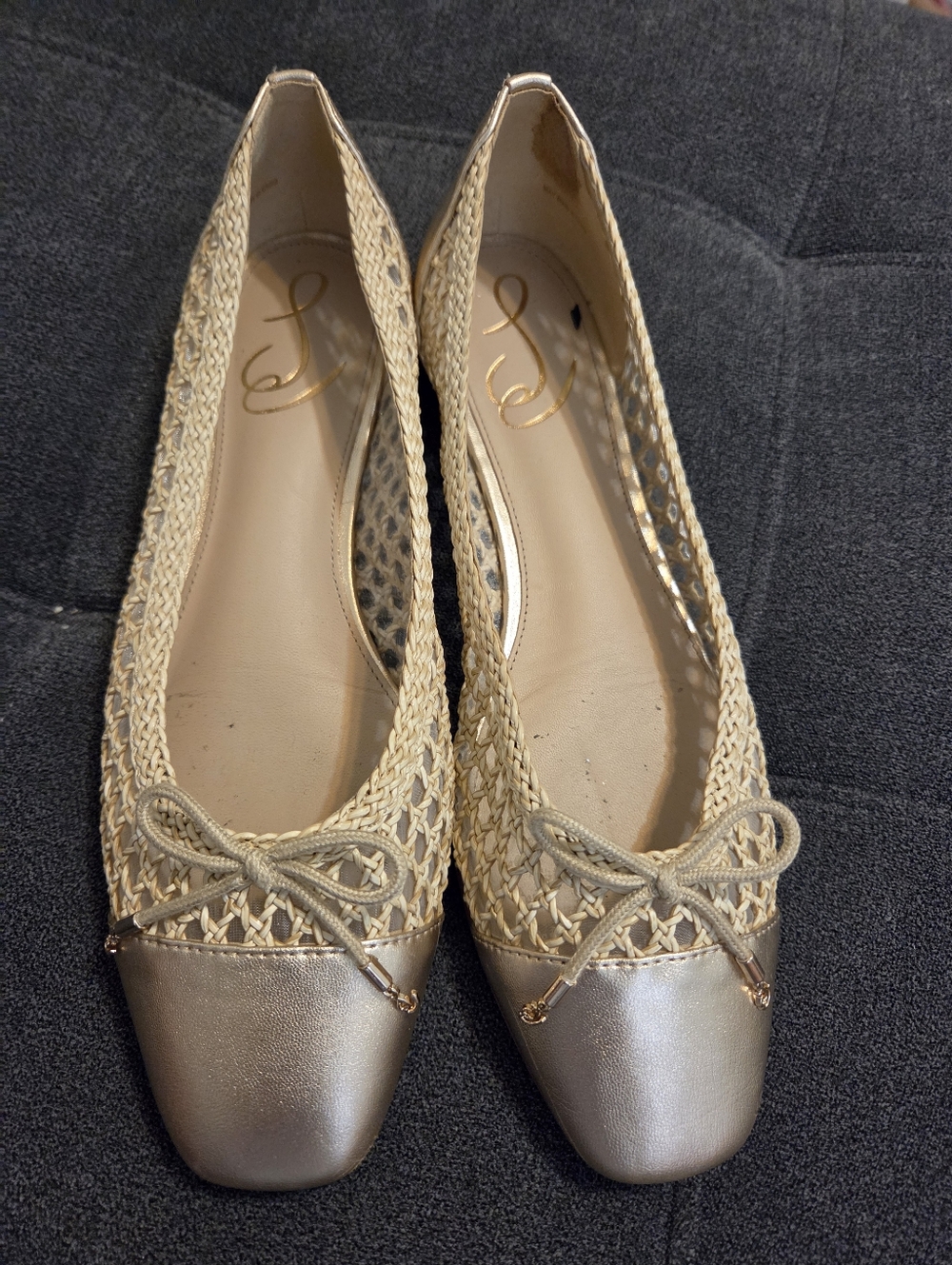 Sam Edelman Woven Ballet Flats with Gold Toe